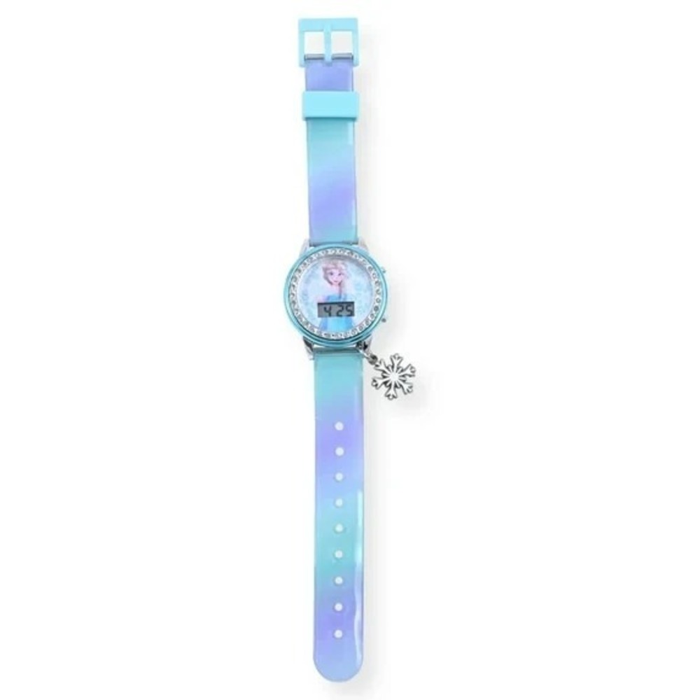 Disney Frozen Girls Flashing LCD Watch Set Blue Ombre w/ Bracelet & Hair Accesso - Picture 5 of 5